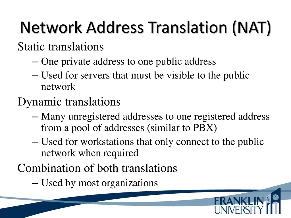 network address translation nat static