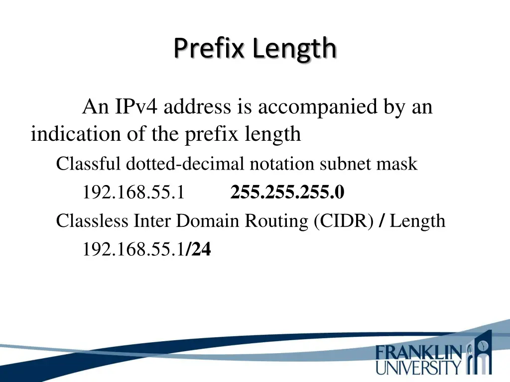 prefix length