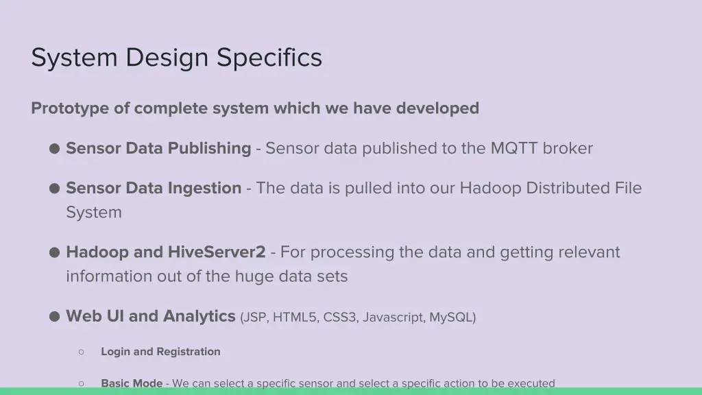 system design specifics