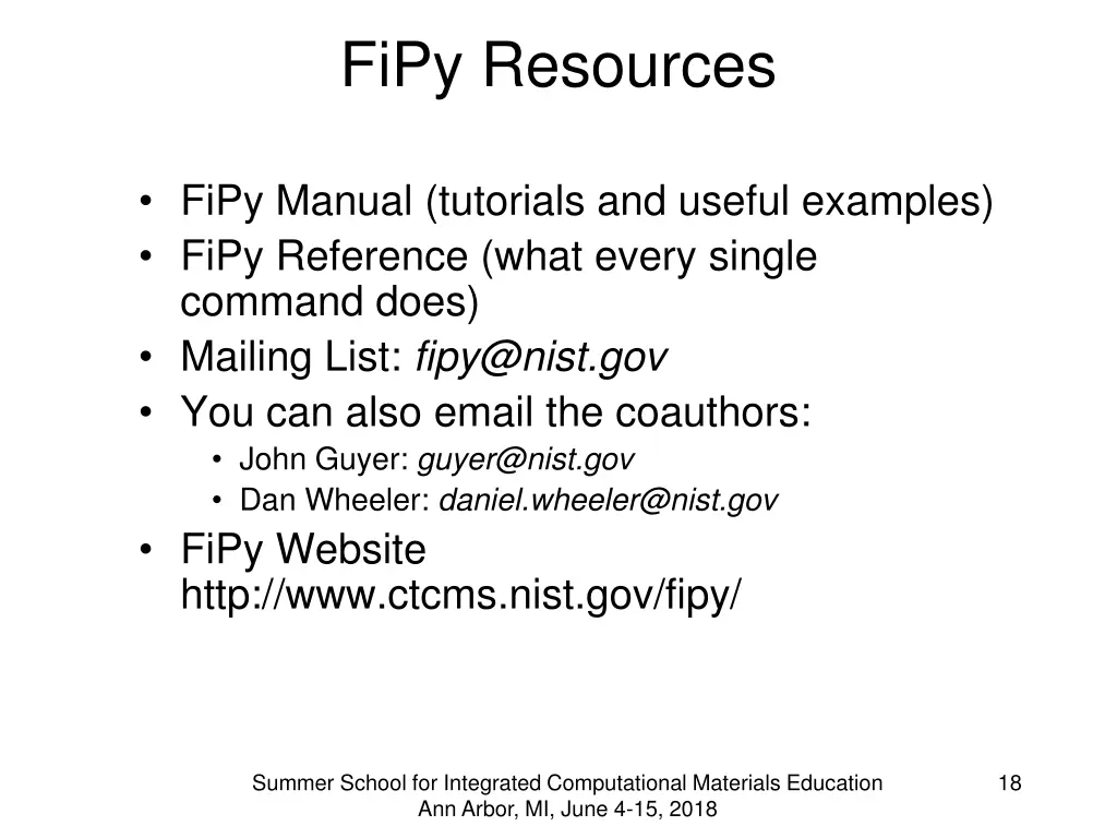 fipy resources