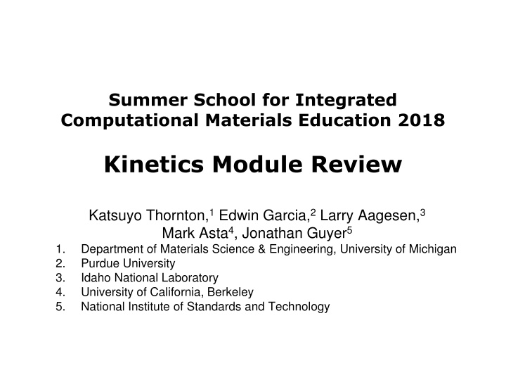 summer school for integrated computational