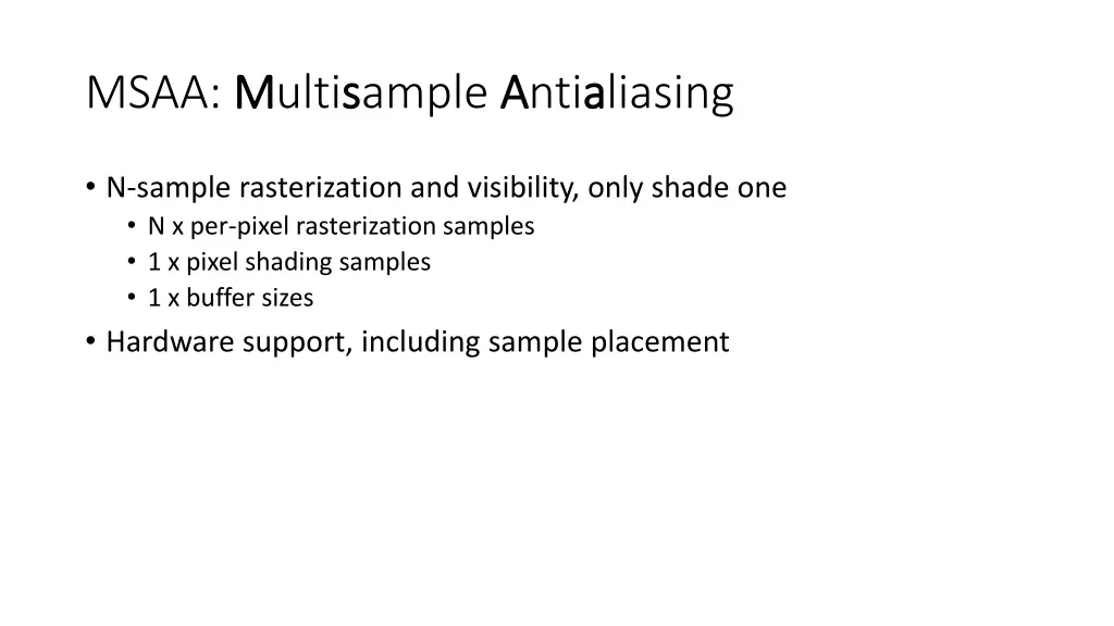msaa m multis sample a antia aliasing