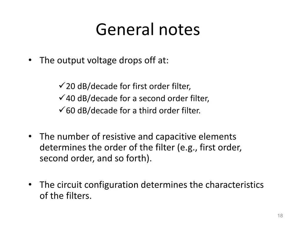 general notes