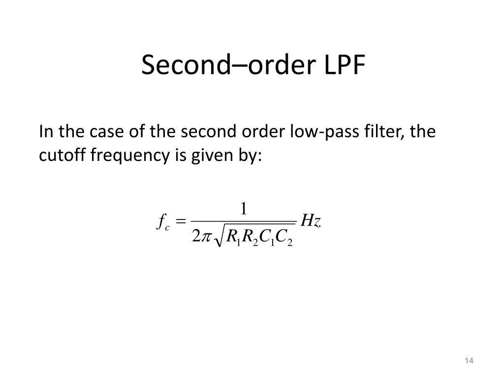 second order lpf