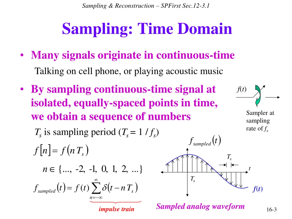 sampling reconstruction spfirst sec 12 3 1