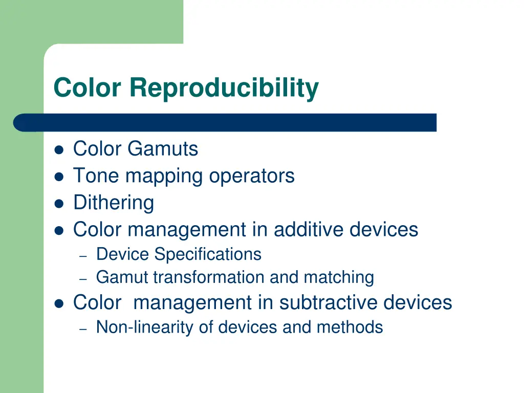 color reproducibility