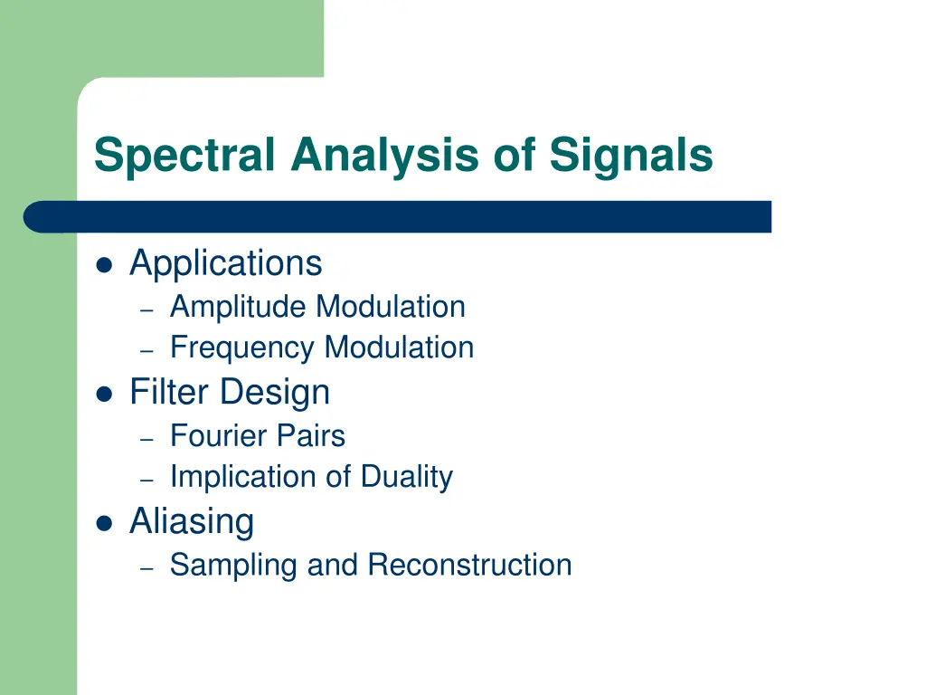 spectral analysis of signals 2