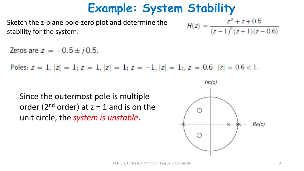 example system stability