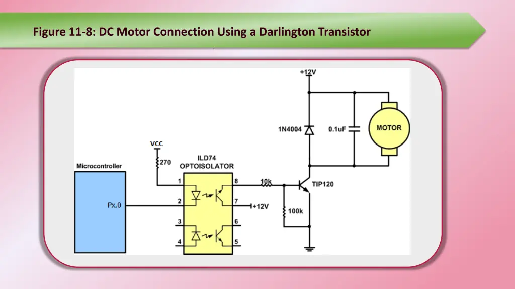 figure 11 8 dc motor connection using