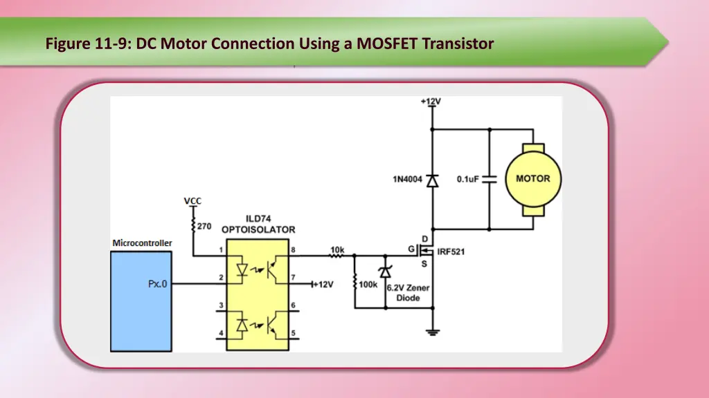 figure 11 9 dc motor connection using a mosfet