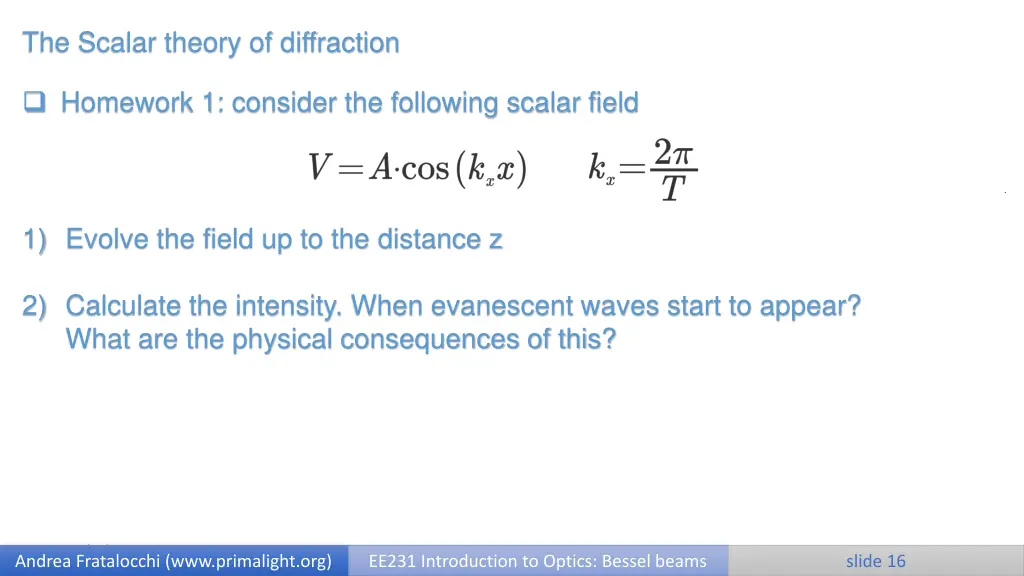 the scalar theory of diffraction 14
