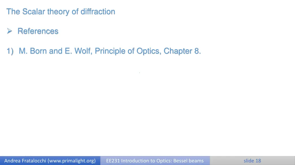 the scalar theory of diffraction 16
