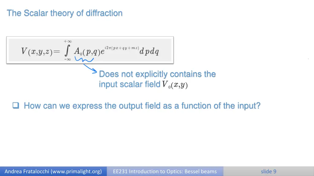 the scalar theory of diffraction 7