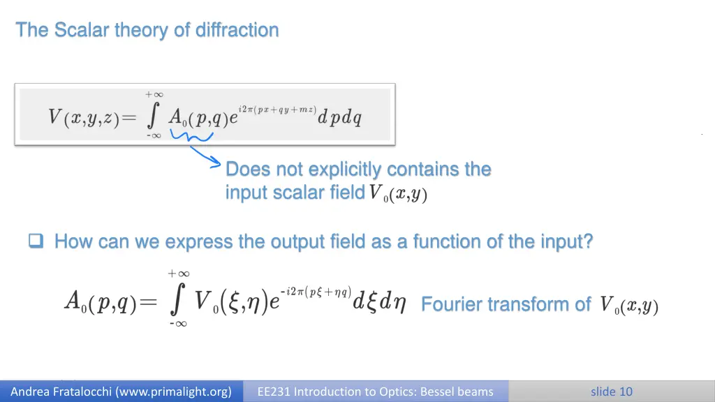 the scalar theory of diffraction 8