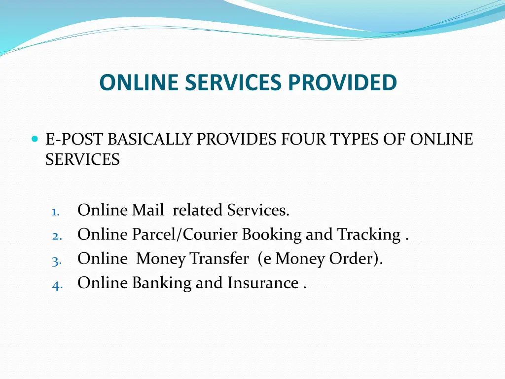 online services provided
