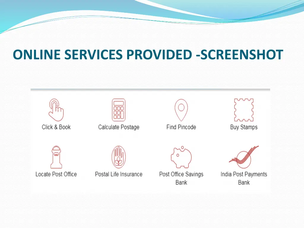 online services provided screenshot