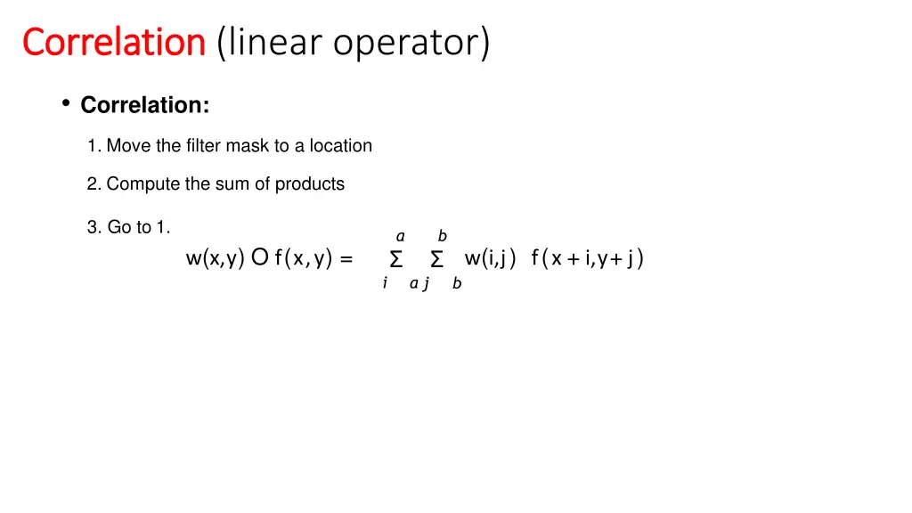 correlation correlation linear operator