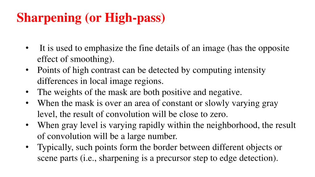 sharpening or high pass