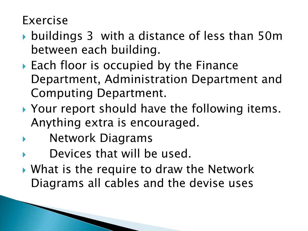 exercise buildings 3 with a distance of less than