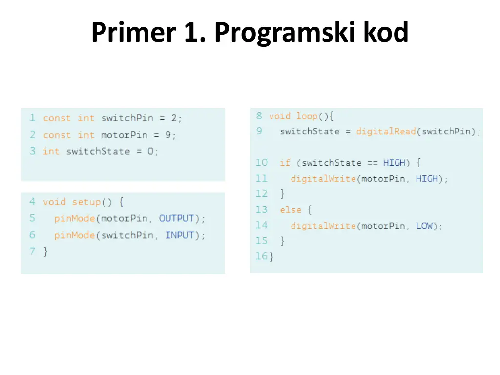 primer 1 programski kod