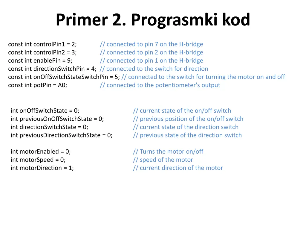 primer 2 prograsmki kod
