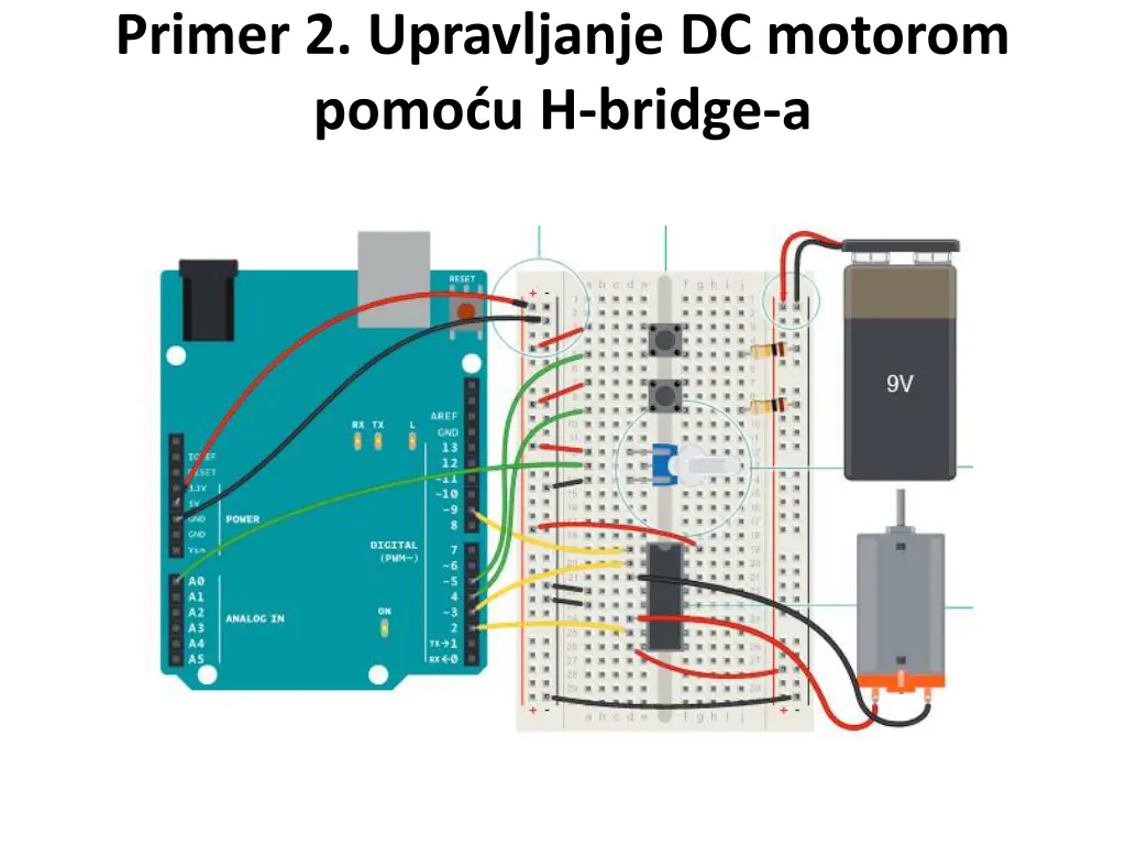 primer 2 upravljanje dc motorom pomo u h bridge a