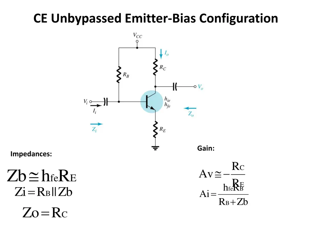 ce unbypassed emitter bias configuration