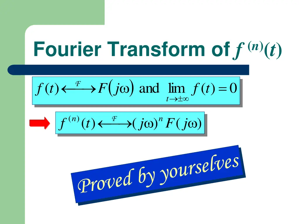 fourier transform of f n t 1