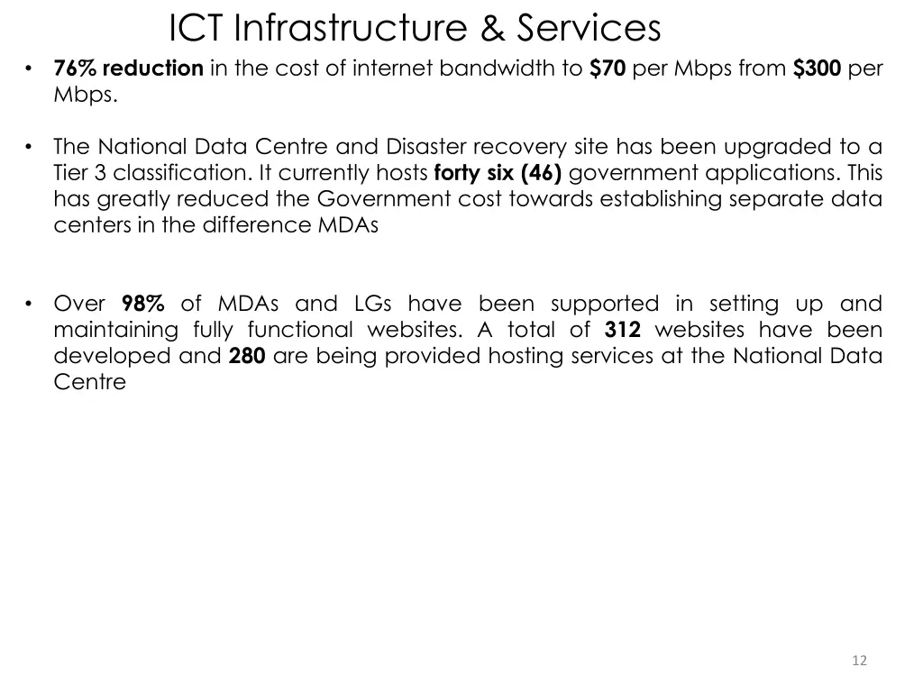ict infrastructure services 76 reduction