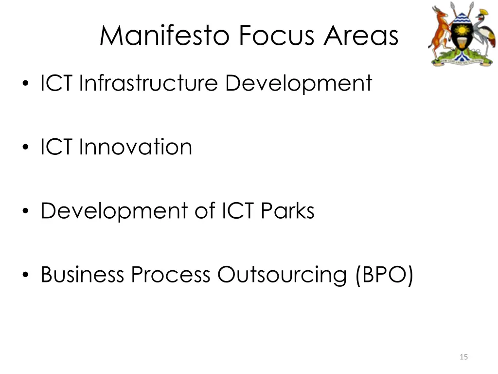 manifesto focus areas