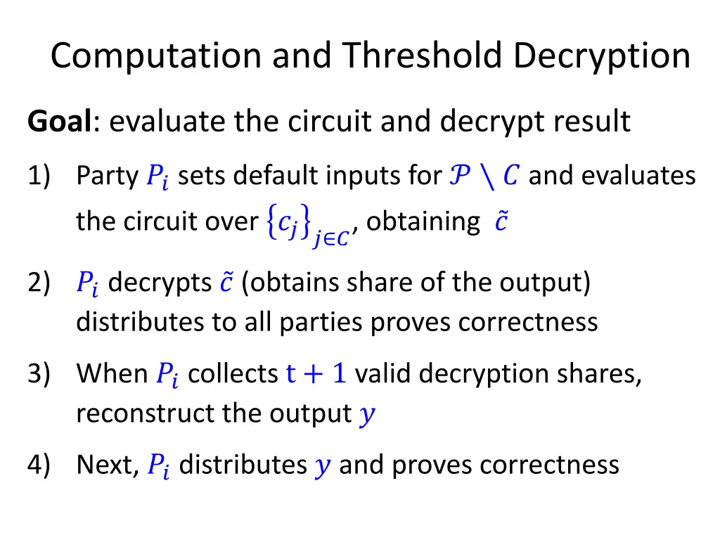 computation and threshold decryption