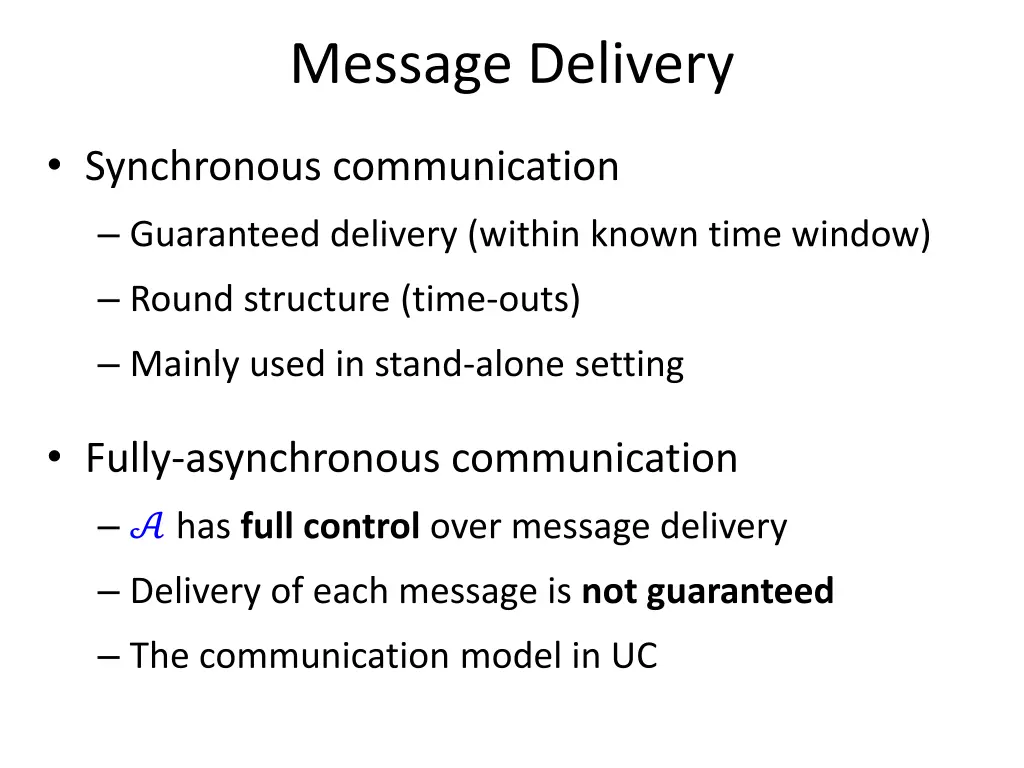 message delivery