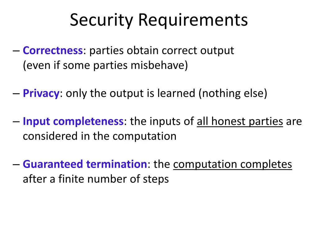 security requirements
