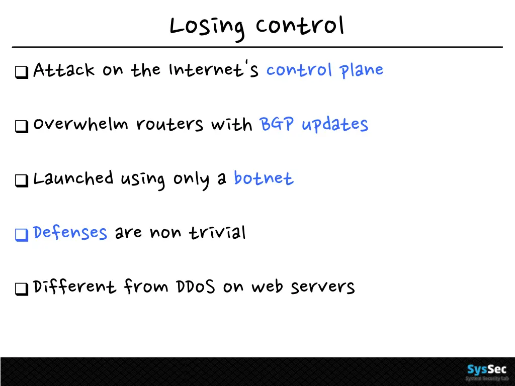 losing control