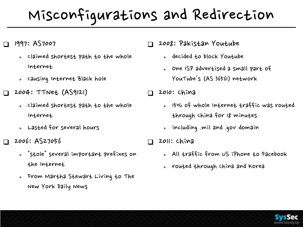 misconfigurations and redirection