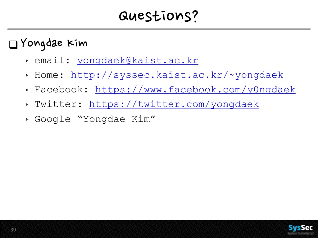 questions