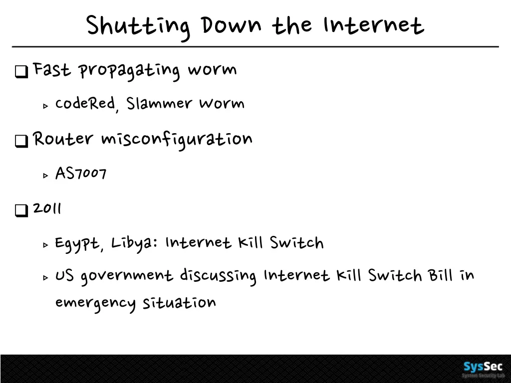 shutting down the internet