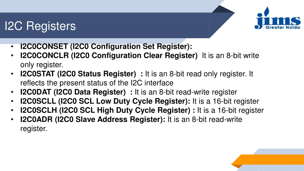 i2c registers