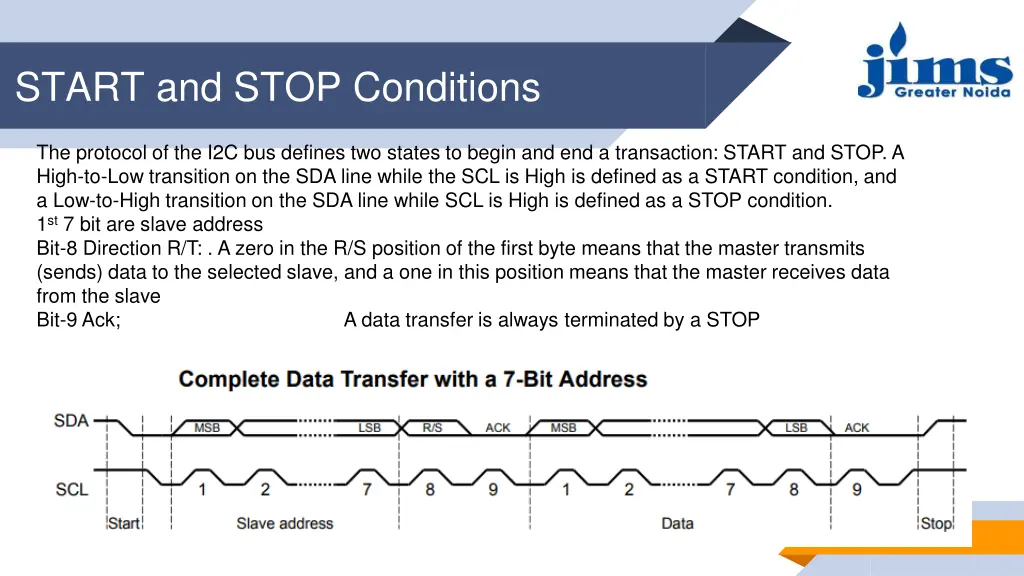 start and stop conditions