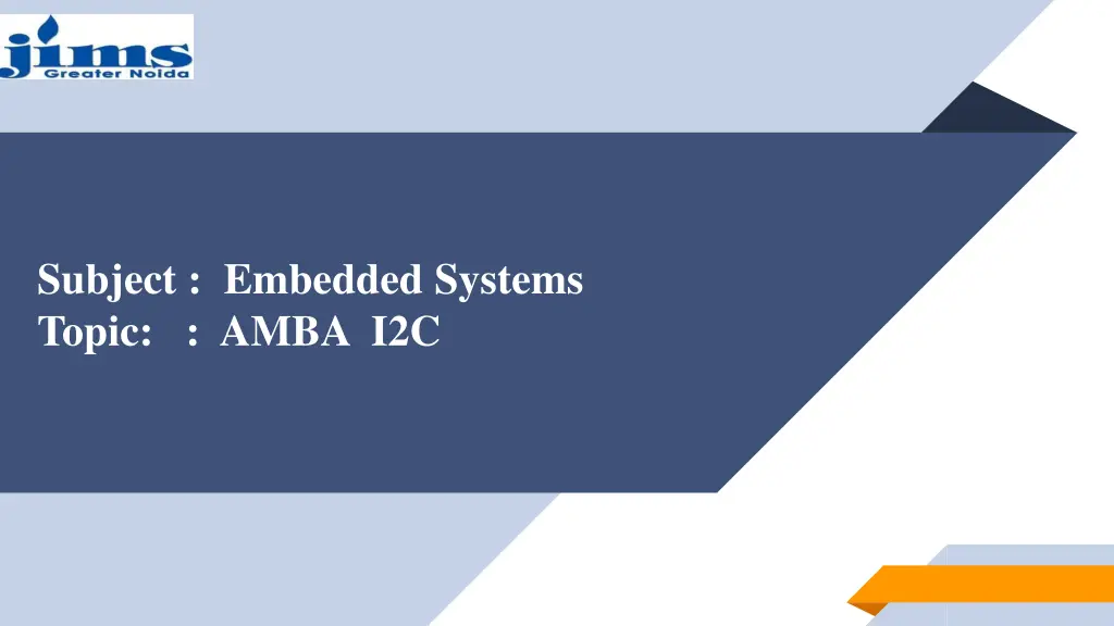 subject embedded systems topic amba i2c