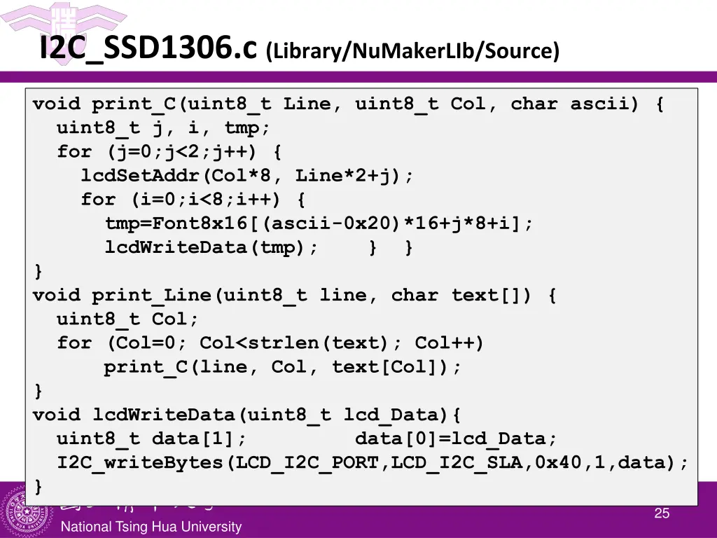 i2c ssd1306 c library numakerlib source