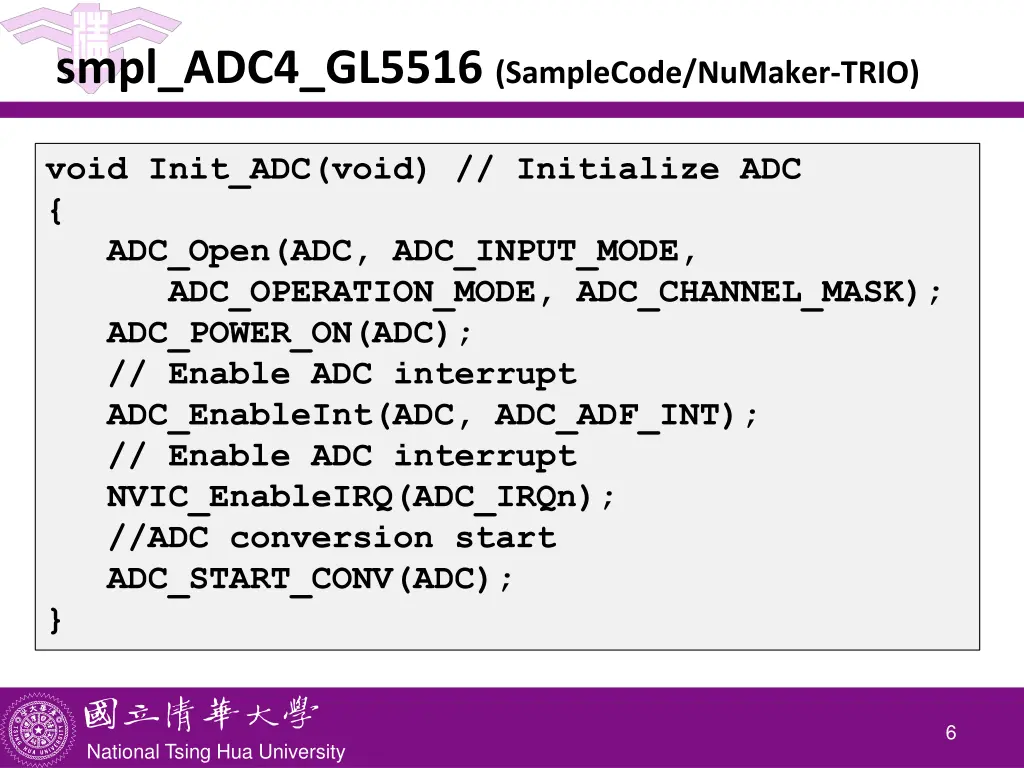 smpl adc4 gl5516 samplecode numaker trio 1