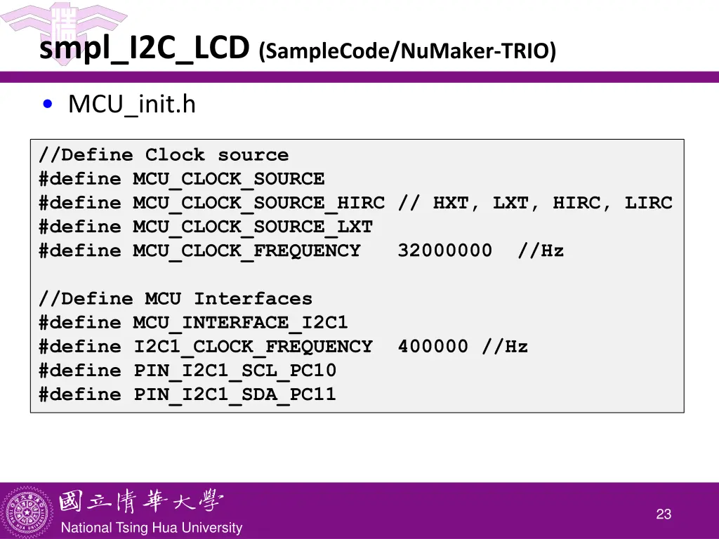 smpl i2c lcd samplecode numaker trio