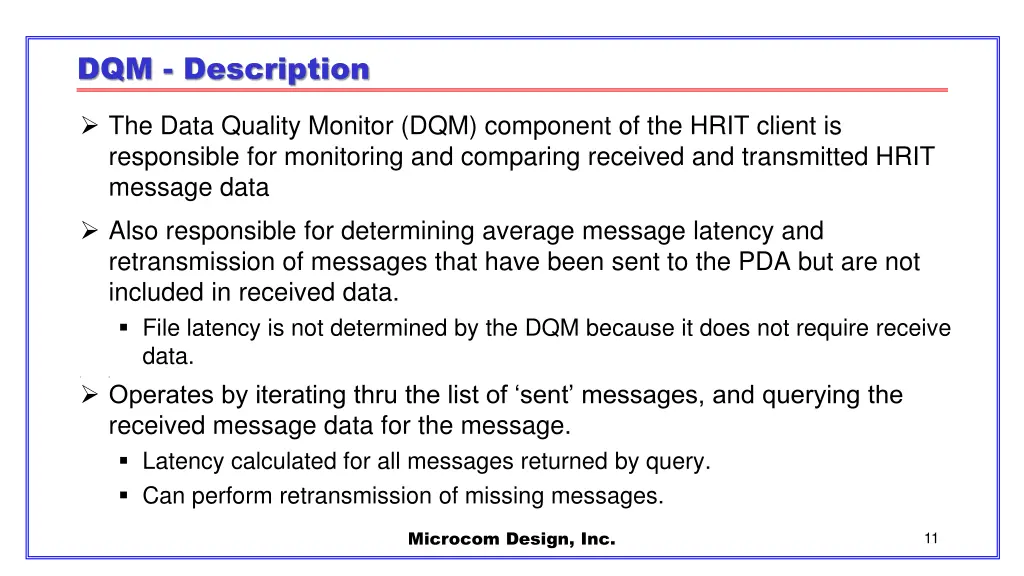 dqm description