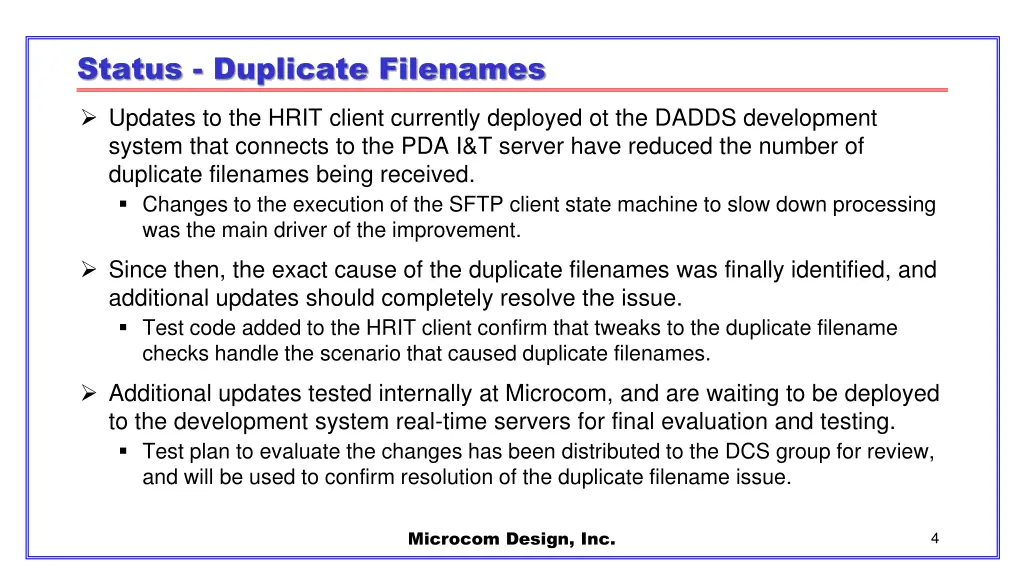 status duplicate filenames