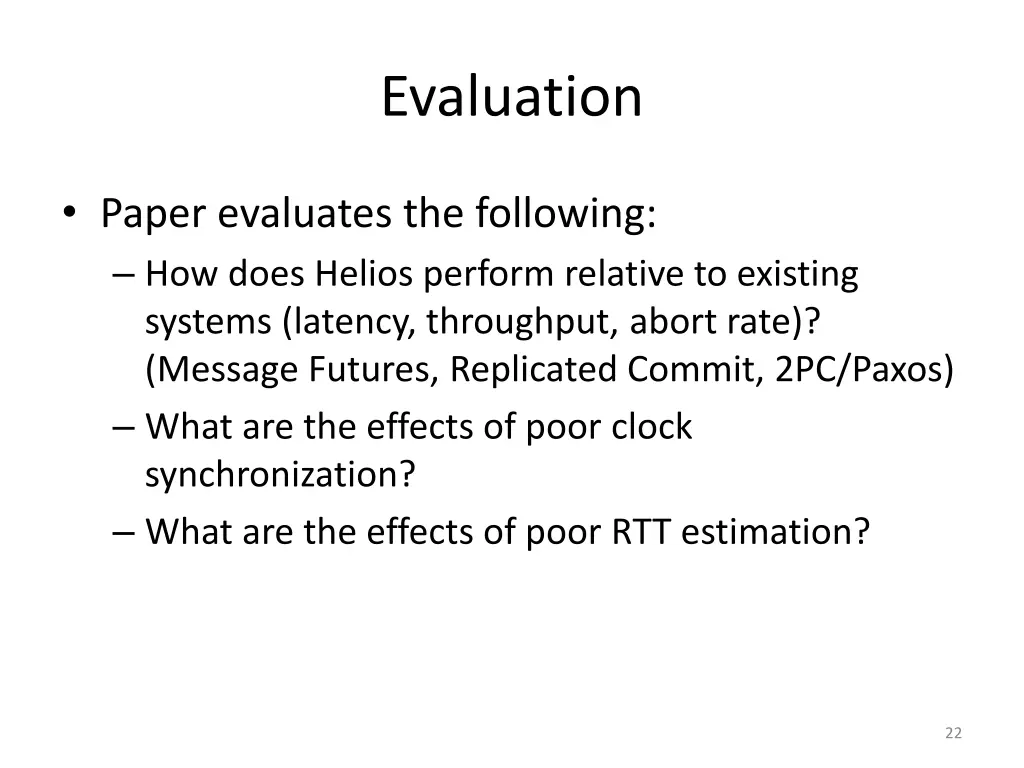 evaluation