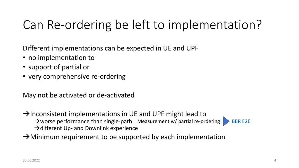 can re ordering be left to implementation