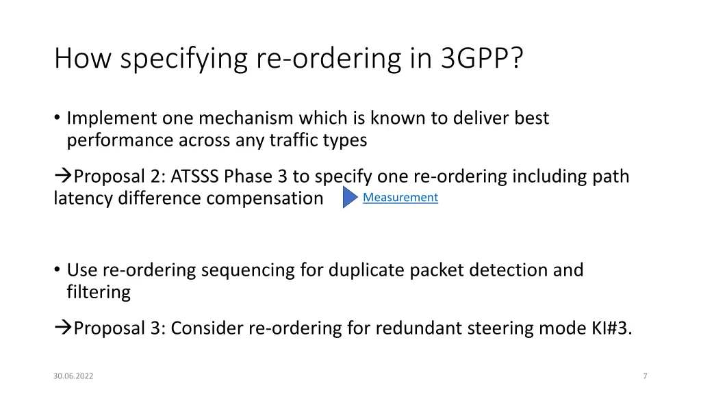 how specifying re ordering in 3gpp