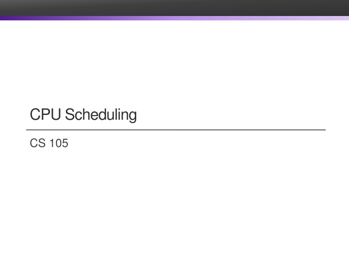 cpu scheduling