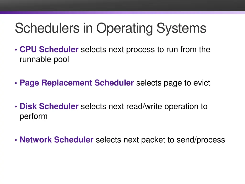 schedulers in operating systems